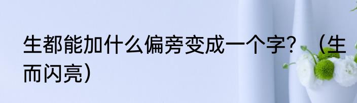 生都能加什么偏旁变成一个字？（生而闪亮）