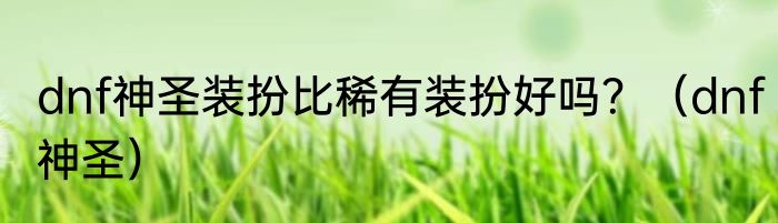 dnf神圣装扮比稀有装扮好吗？（dnf神圣）