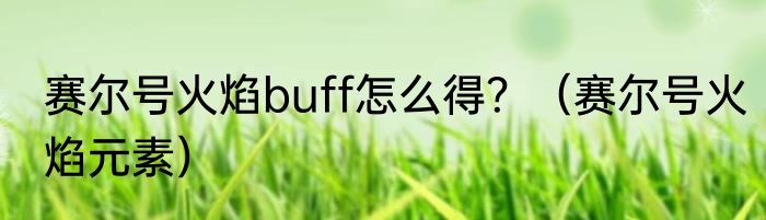 赛尔号火焰buff怎么得？（赛尔号火焰元素）