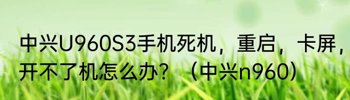 中兴U960S3手机死机，重启，卡屏，开不了机怎么办？（中兴n960）