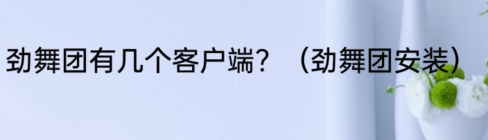 劲舞团有几个客户端？（劲舞团安装）