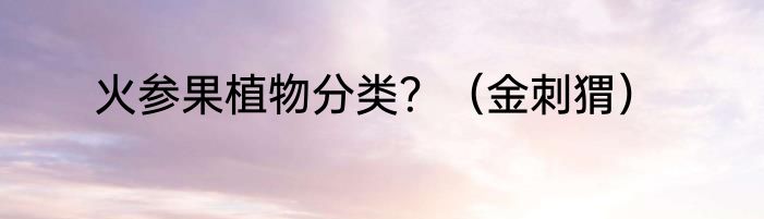 火参果植物分类？（金刺猬）