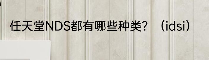 任天堂NDS都有哪些种类？（idsi）