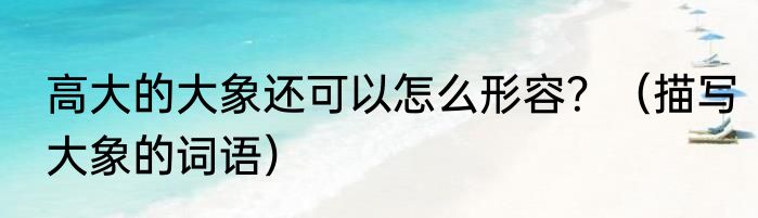 高大的大象还可以怎么形容？（描写大象的词语）