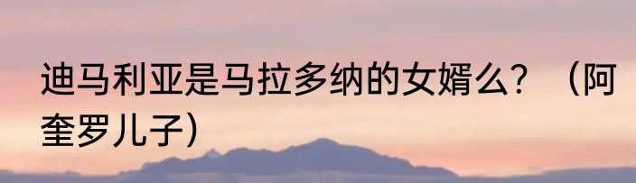 迪马利亚是马拉多纳的女婿么？（阿奎罗儿子）