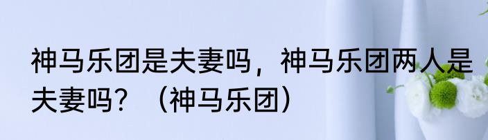 神马乐团是夫妻吗，神马乐团两人是夫妻吗？（神马乐团）