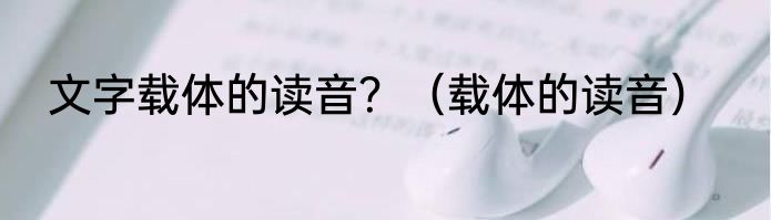 文字载体的读音？（载体的读音）