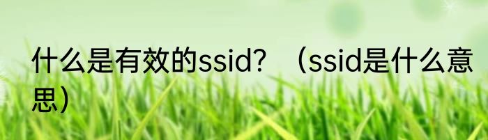 什么是有效的ssid？（ssid是什么意思）