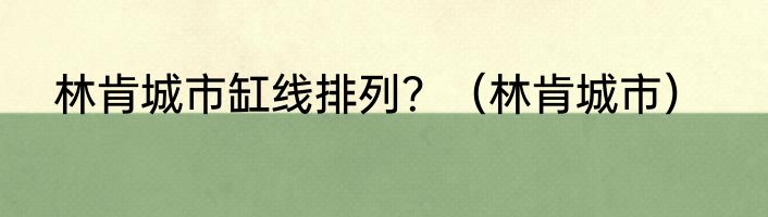 林肯城市缸线排列？（林肯城市）