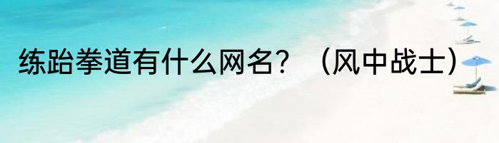 练跆拳道有什么网名？（风中战士）