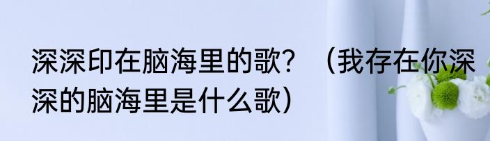 深深印在脑海里的歌？（我存在你深深的脑海里是什么歌）
