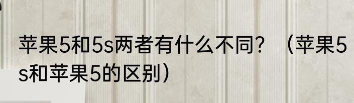 苹果5和5s两者有什么不同？（苹果5s和苹果5的区别）