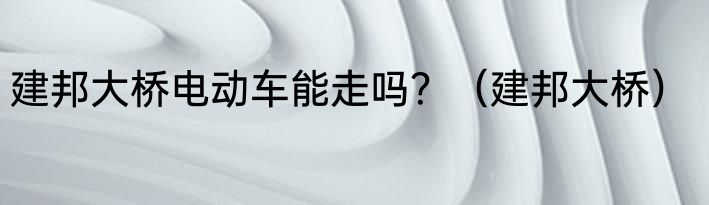 建邦大桥电动车能走吗？（建邦大桥）