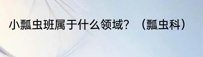小瓢虫班属于什么领域？（瓢虫科）
