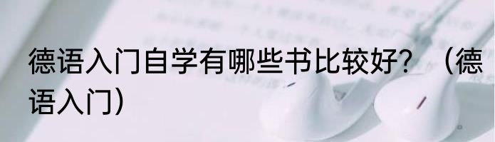 德语入门自学有哪些书比较好？（德语入门）