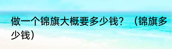 做一个锦旗大概要多少钱？（锦旗多少钱）