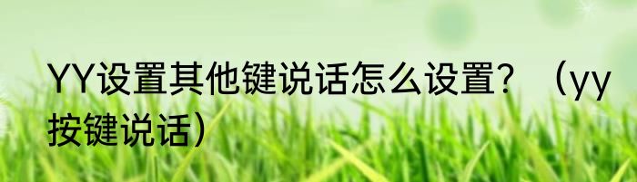 YY设置其他键说话怎么设置？（yy按键说话）