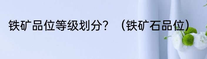铁矿品位等级划分？（铁矿石品位）