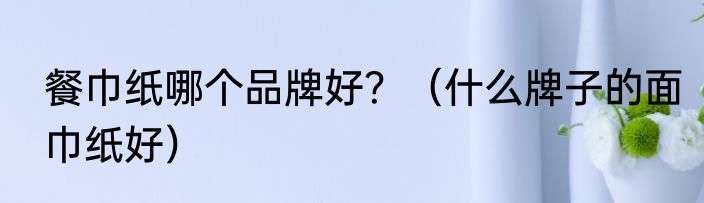 餐巾纸哪个品牌好？（什么牌子的面巾纸好）