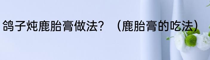 鸽子炖鹿胎膏做法？（鹿胎膏的吃法）