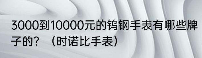3000到10000元的钨钢手表有哪些牌子的？（时诺比手表）