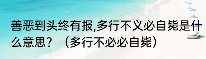 善恶到头终有报,多行不义必自毙是什么意思？（多行不必必自毙）
