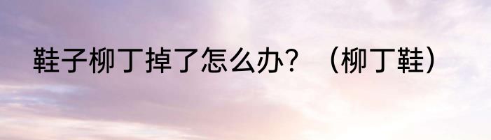 鞋子柳丁掉了怎么办？（柳丁鞋）