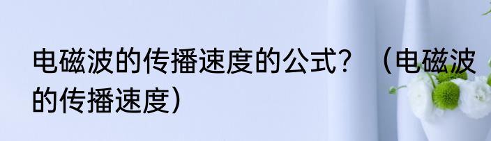 电磁波的传播速度的公式？（电磁波的传播速度）