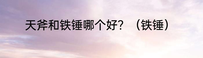 天斧和铁锤哪个好？（铁锤）