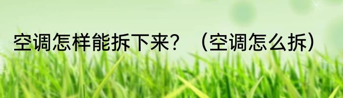 空调怎样能拆下来？（空调怎么拆）