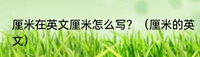 厘米在英文厘米怎么写？（厘米的英文）