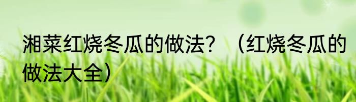 湘菜红烧冬瓜的做法？（红烧冬瓜的做法大全）