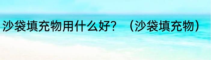 沙袋填充物用什么好？（沙袋填充物）