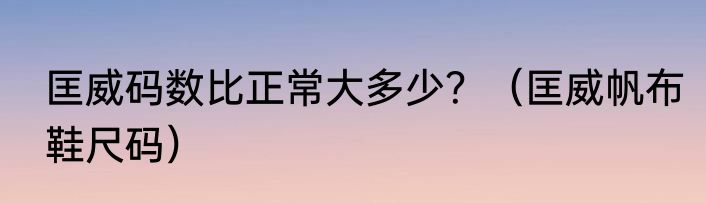 匡威码数比正常大多少？（匡威帆布鞋尺码）