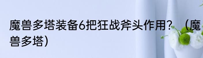魔兽多塔装备6把狂战斧头作用？（魔兽多塔）