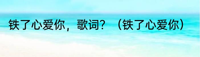 铁了心爱你，歌词？（铁了心爱你）