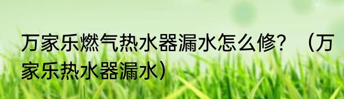 万家乐燃气热水器漏水怎么修？（万家乐热水器漏水）