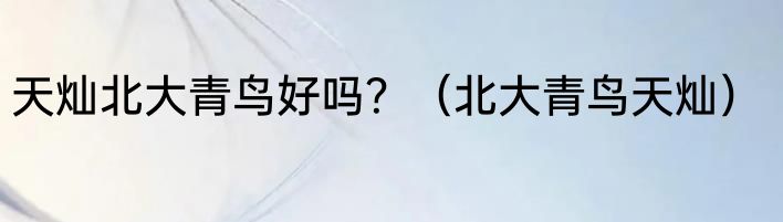 天灿北大青鸟好吗？（北大青鸟天灿）