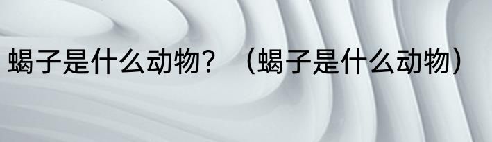 蝎子是什么动物？（蝎子是什么动物）