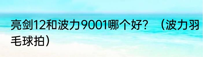 亮剑12和波力9001哪个好？（波力羽毛球拍）