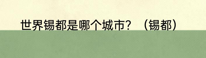 世界锡都是哪个城市？（锡都）