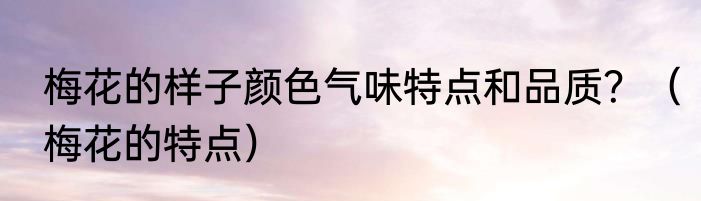 梅花的样子颜色气味特点和品质？（梅花的特点）