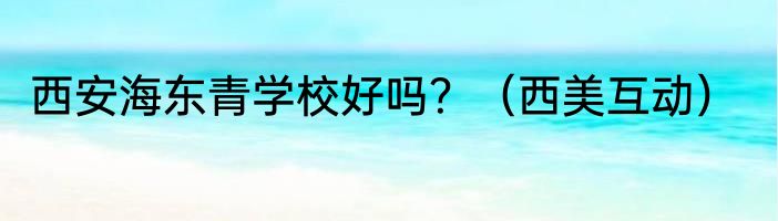 西安海东青学校好吗？（西美互动）