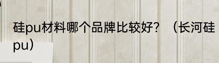 硅pu材料哪个品牌比较好？（长河硅pu）