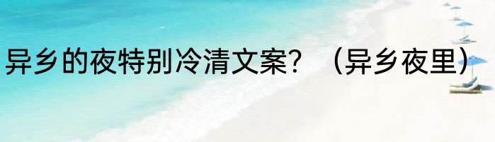 异乡的夜特别冷清文案？（异乡夜里）