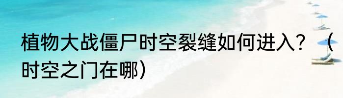 植物大战僵尸时空裂缝如何进入？（时空之门在哪）