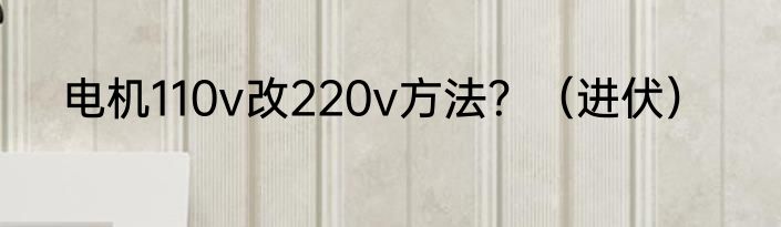 电机110v改220v方法？（进伏）