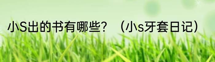 小S出的书有哪些？（小s牙套日记）