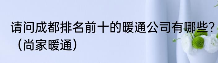 请问成都排名前十的暖通公司有哪些？（尚家暖通）