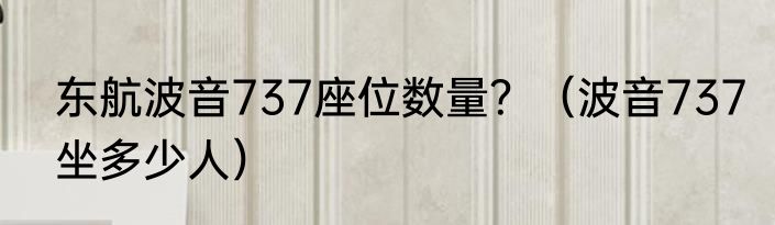 东航波音737座位数量？（波音737坐多少人）